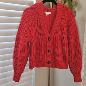 H&M Red Knit Cardigan